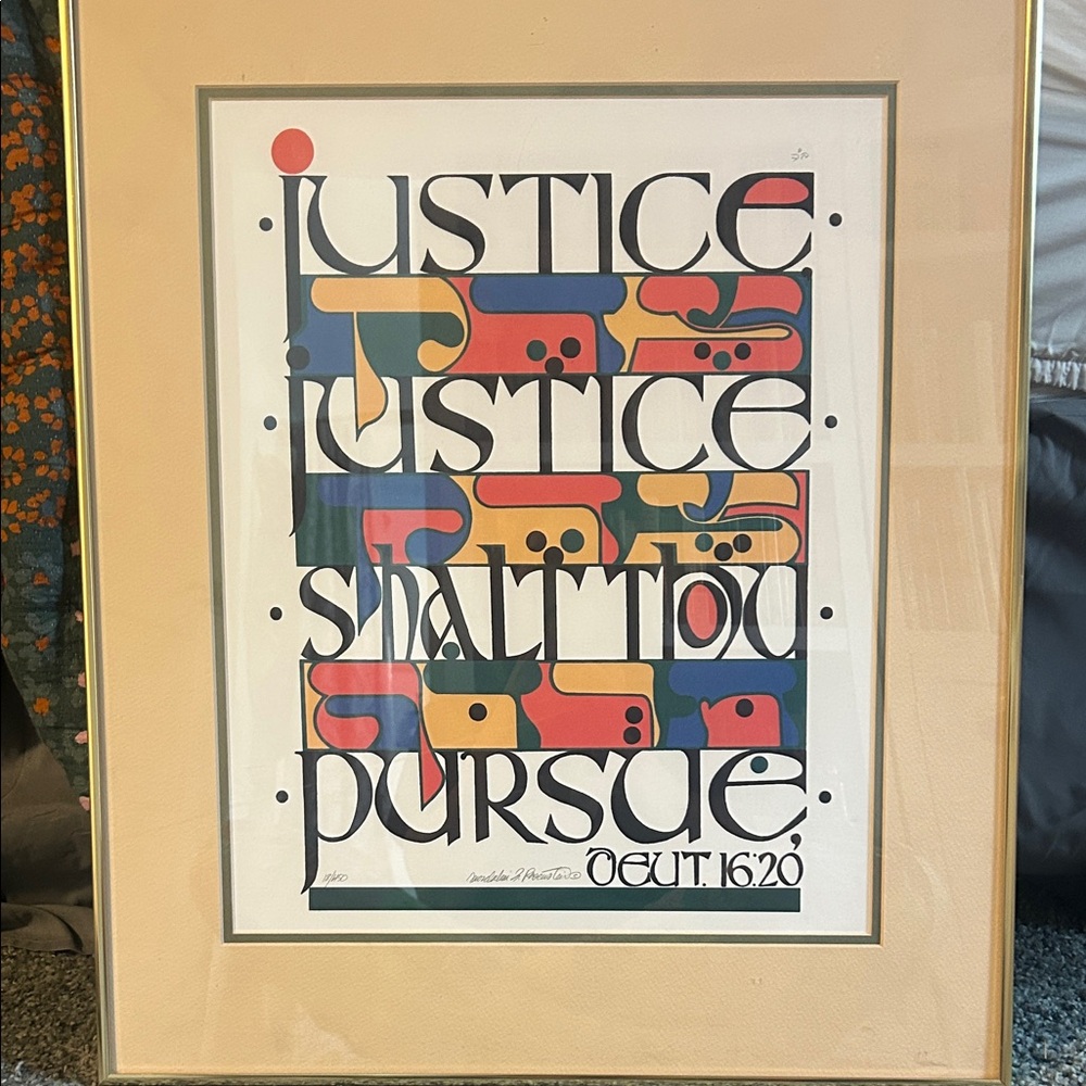 Pursue Justice Framed Art Print By Mordechai Rosenstein Signed and numbered RARE